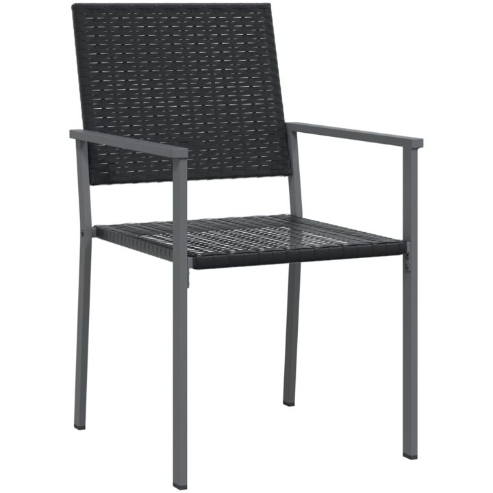 Matgrupp för trädgården 5 delar konstrottning & stål vidaXL 80 cm table length – bild 5