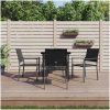 Matgrupp för trädgården 5 delar konstrottning & stål vidaXL 80 cm table length – miniatyr 1