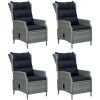 Matgrupp för trädgården 5 delar ljusgrå konstrottning vidaXL 160 cm table length – miniatyr 4
