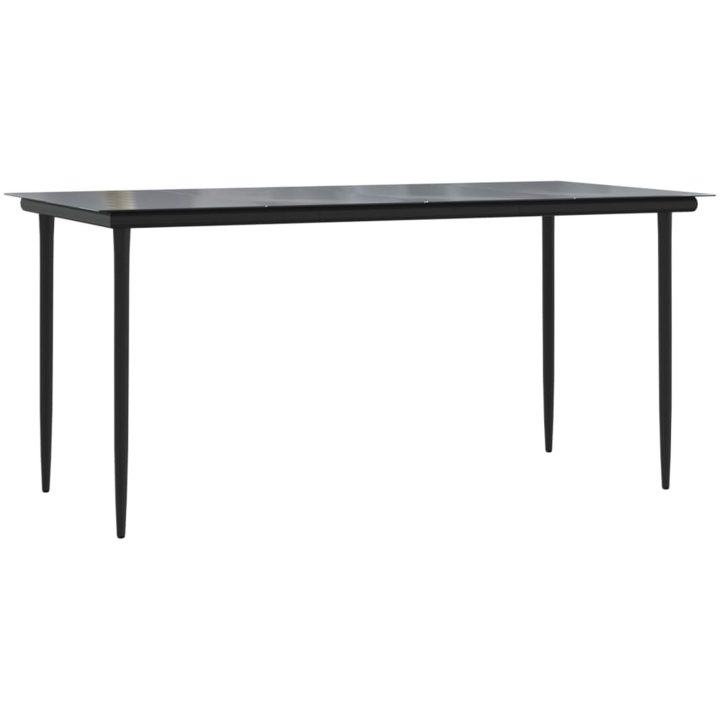 Matgrupp för trädgården 5 delar ljusgrå konstrottning vidaXL 160 cm table length – bild 8