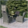Matgrupp för trädgården 5 delar ljusgrå vidaXL 80 cm table length – miniatyr 1