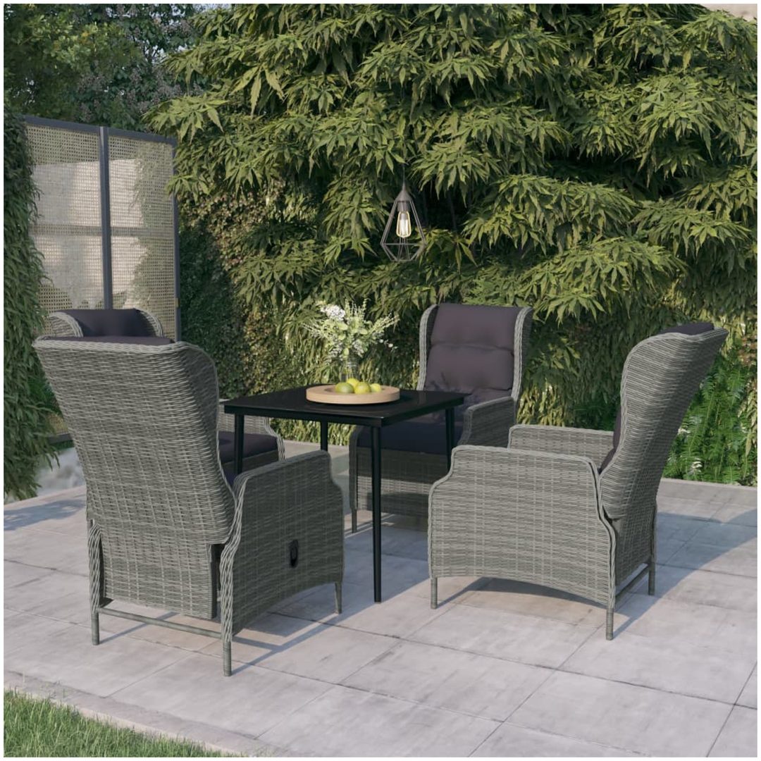 Matgrupp för trädgården 5 delar ljusgrå vidaXL 80 cm table length