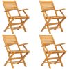 Matgrupp för trädgården 5 delar massiv teak vidaXL – miniatyr 3