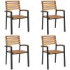 Matgrupp för trädgården 5 delar massivt akacia&metall vidaXL 180 cm table length – miniatyr 3