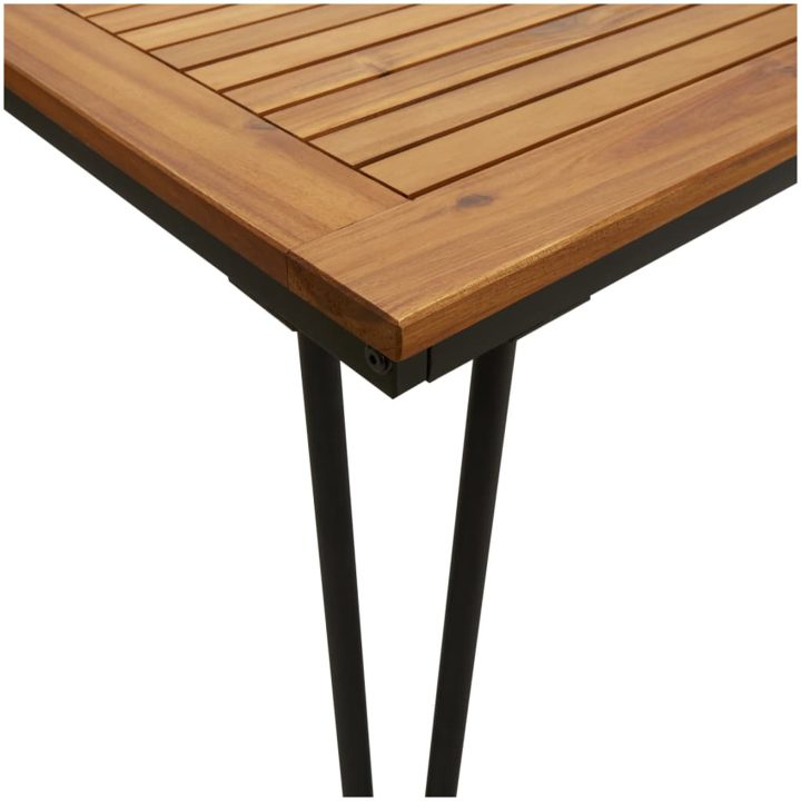 Matgrupp för trädgården 5 delar massivt akacia&metall vidaXL 180 cm table length – bild 7
