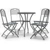 Matgrupp för trädgården 5 delar metallnät antracit vidaXL ⌀60 cm table – miniatyr 2