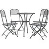 Matgrupp för trädgården 5 delar metallnät antracit vidaXL ⌀60 cm table – miniatyr 3