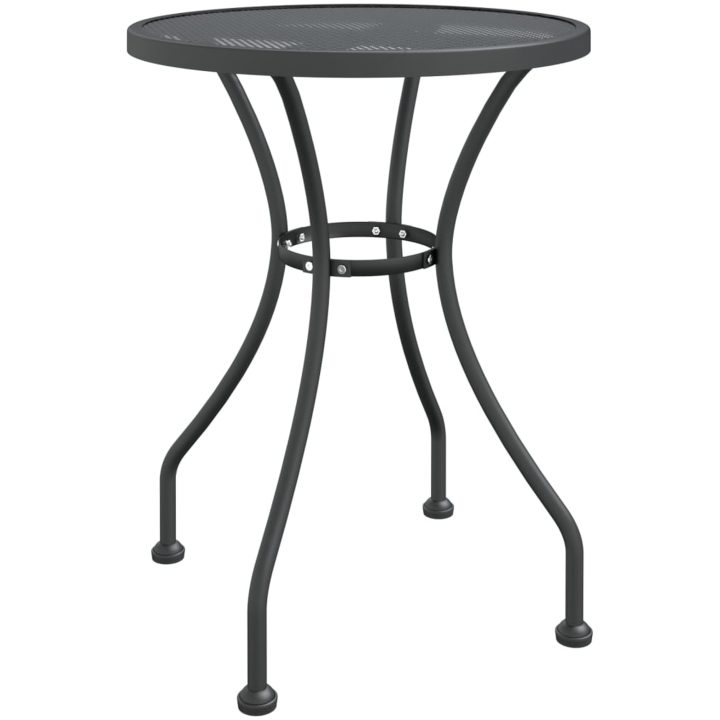 Matgrupp för trädgården 5 delar metallnät antracit vidaXL ⌀60 cm table – bild 4