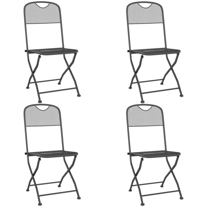 Matgrupp för trädgården 5 delar metallnät antracit vidaXL ⌀60 cm table – bild 7
