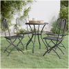 Matgrupp för trädgården 5 delar metallnät antracit vidaXL ⌀60 cm table – miniatyr 1