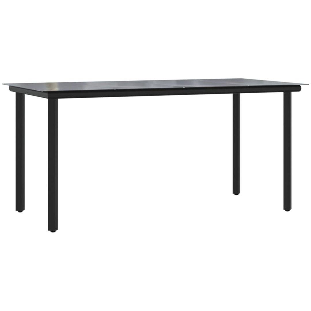 Matgrupp för trädgården 5 delar mörkgrå konstrottning vidaXL 160 cm table length – bild 8