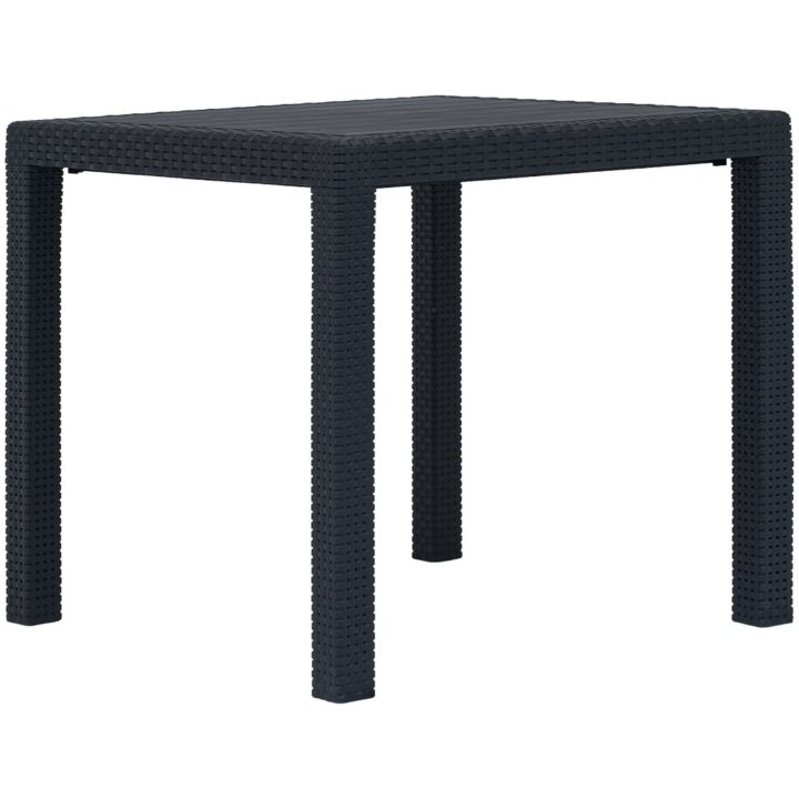 Matgrupp för trädgården 5 delar plast antracit konstrotting vidaXL – bild 7