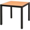 Matgrupp för trädgården 5 delar PVC-rotting svart och brun vidaXL 79 cm table length – miniatyr 3