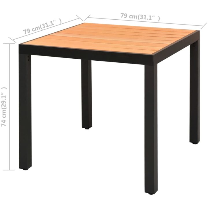 Matgrupp för trädgården 5 delar PVC-rotting svart och brun vidaXL 79 cm table length – bild 7
