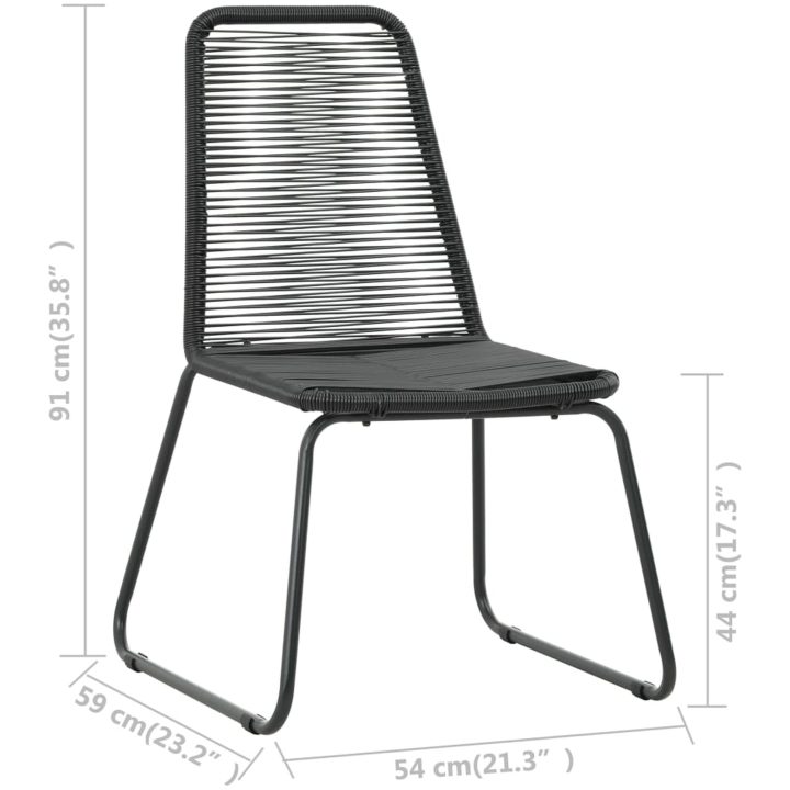 Matgrupp för trädgården 5 delar PVC-rotting svart och brun vidaXL 79 cm table length – bild 8