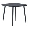 Matgrupp för trädgården 5 delar PVC-rotting svart vidaXL 80 cm table length – miniatyr 3
