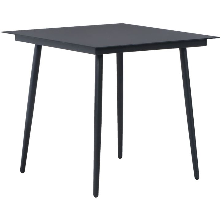 Matgrupp för trädgården 5 delar PVC-rotting svart vidaXL 80 cm table length – bild 3