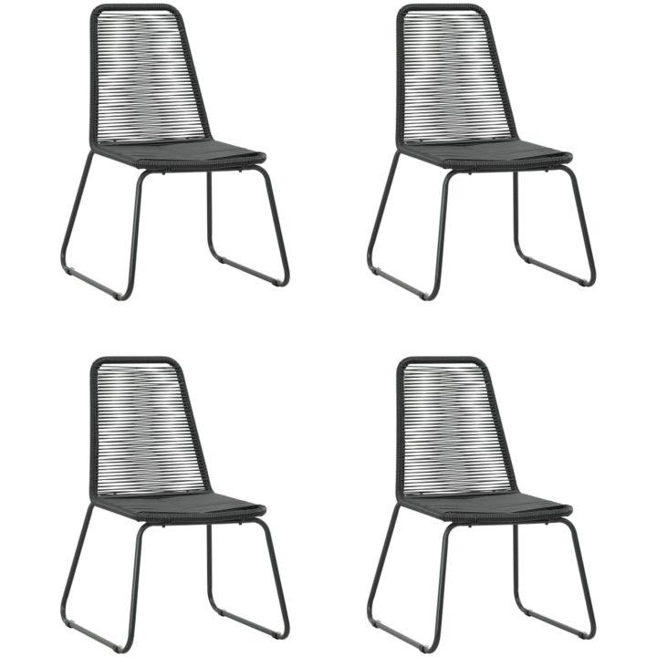 Matgrupp för trädgården 5 delar PVC-rotting svart vidaXL 80 cm table length – bild 4