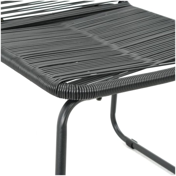 Matgrupp för trädgården 5 delar PVC-rotting svart vidaXL 80 cm table length – bild 6