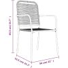Matgrupp för trädgården 5 delar svart bomullsrep och stål vidaXL 160 cm table length – miniatyr 10