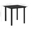 Matgrupp för trädgården 5 delar svart glas och stål vidaXL 80 cm table length – miniatyr 12