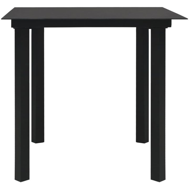 Matgrupp för trädgården 5 delar svart glas och stål vidaXL 80 cm table length – bild 4