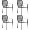 Matgrupp för trädgården 5 delar svart glas och stål vidaXL 80 cm table length – miniatyr 6