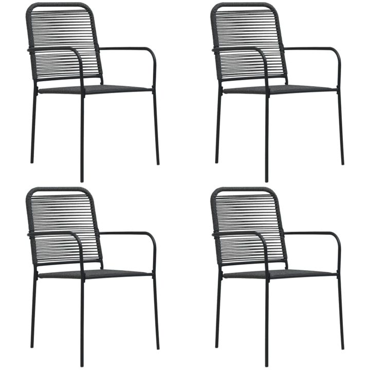 Matgrupp för trädgården 5 delar svart glas och stål vidaXL 80 cm table length – bild 6