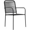 Matgrupp för trädgården 5 delar svart glas och stål vidaXL 80 cm table length – miniatyr 7