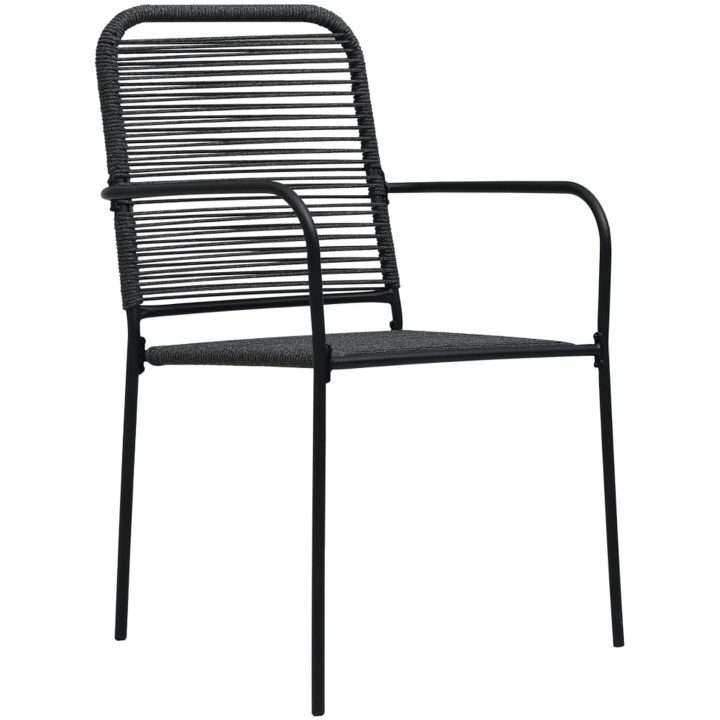 Matgrupp för trädgården 5 delar svart glas och stål vidaXL 80 cm table length – bild 7