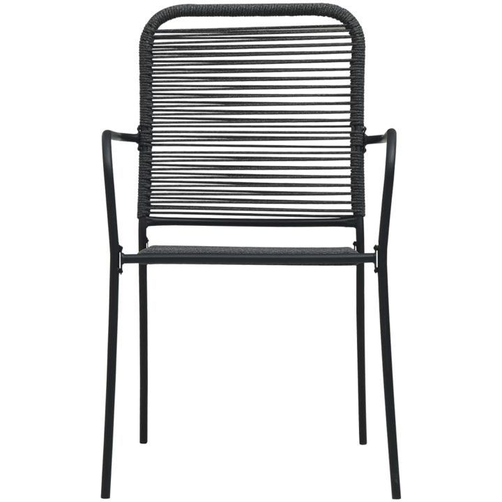 Matgrupp för trädgården 5 delar svart glas och stål vidaXL 80 cm table length – bild 8
