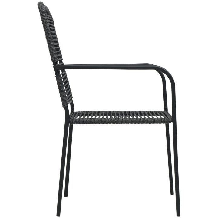 Matgrupp för trädgården 5 delar svart glas och stål vidaXL 80 cm table length – bild 9