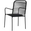 Matgrupp för trädgården 5 delar svart glas och stål vidaXL 80 cm table length – miniatyr 10