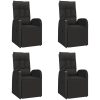 Matgrupp för trädgården 5 delar svart konstrotting&massivakacia vidaXL 90 x 90 x 75 cm – miniatyr 4