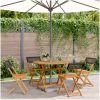 Matgrupp för trädgården 5 delar svart konstrotting/massivt trä vidaXL 90 x 75 cm – miniatyr 1