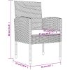 Matgrupp för trädgården 5 delar svart konstrottning & stål vidaXL 80 cm bordslängd – miniatyr 12