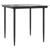 Matgrupp för trädgården 5 delar svart konstrottning & stål vidaXL 80 cm bordslängd – miniatyr 8