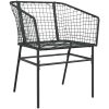 Matgrupp för trädgården 5 delar svart polyrotting glas vidaXL 80 x 80 x 74 cm – miniatyr 4