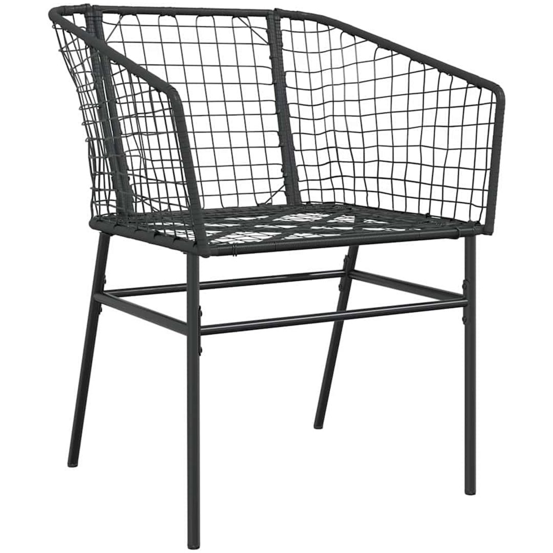 Matgrupp för trädgården 5 delar svart polyrotting glas vidaXL 80 x 80 x 74 cm – bild 4