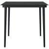 Matgrupp för trädgården 5 delar svart polyrotting glas vidaXL 80 x 80 x 74 cm – miniatyr 7