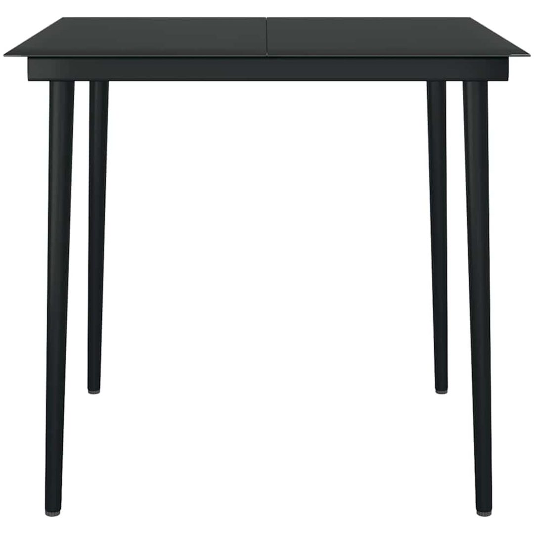 Matgrupp för trädgården 5 delar svart polyrotting glas vidaXL 80 x 80 x 74 cm – bild 7