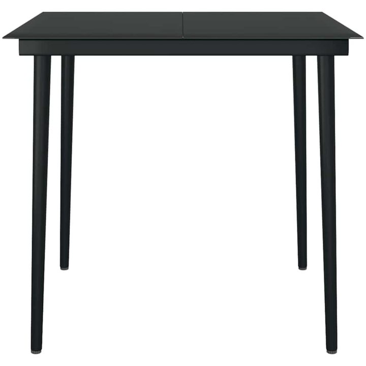 Matgrupp för trädgården 5 delar svart polyrotting glas vidaXL 80 x 80 x 74 cm – bild 7