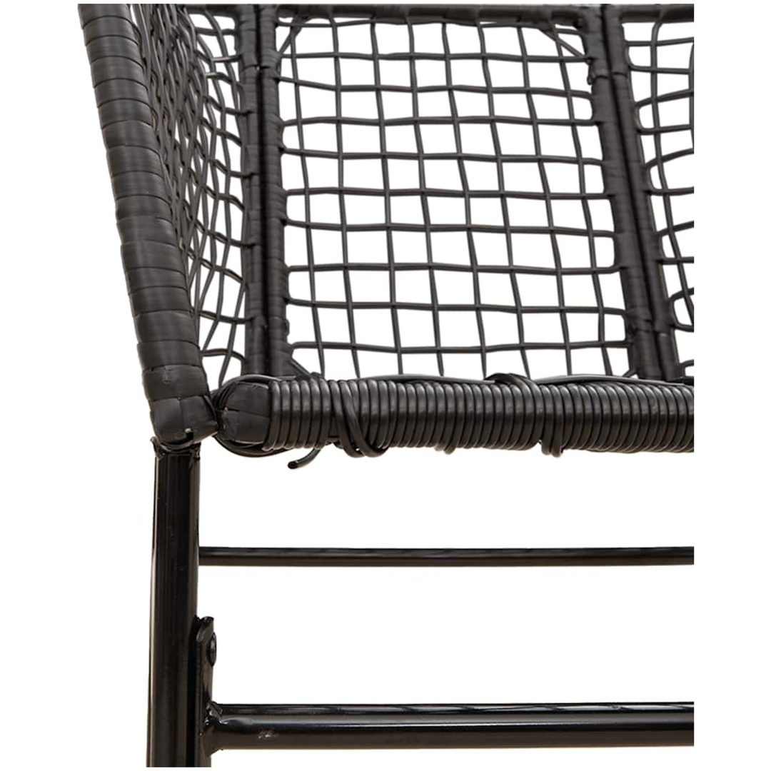 Matgrupp för trädgården 5 delar svart polyrotting glas vidaXL 80 x 80 x 74 cm – bild 8