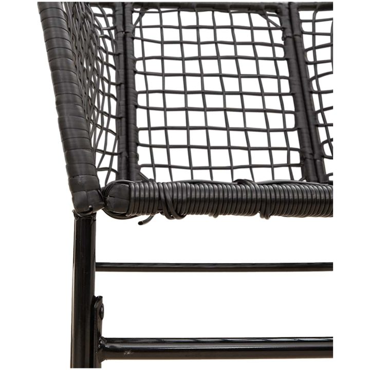 Matgrupp för trädgården 5 delar svart polyrotting glas vidaXL 80 x 80 x 74 cm – bild 8