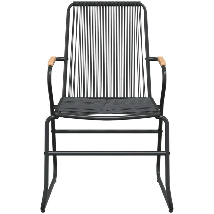 Matgrupp för trädgården 5 delar svart PVC-rotting vidaXL 80 cm table length – bild 6