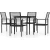 Matgrupp för trädgården 5 delar svart vidaXL 80 cm table length – miniatyr 2