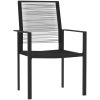 Matgrupp för trädgården 5 delar svart vidaXL 80 cm table length – miniatyr 3