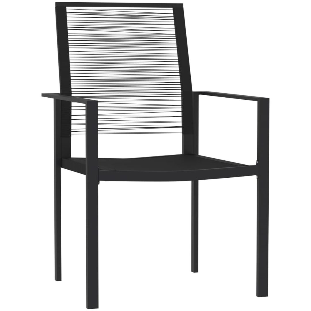 Matgrupp för trädgården 5 delar svart vidaXL 80 cm table length – bild 3