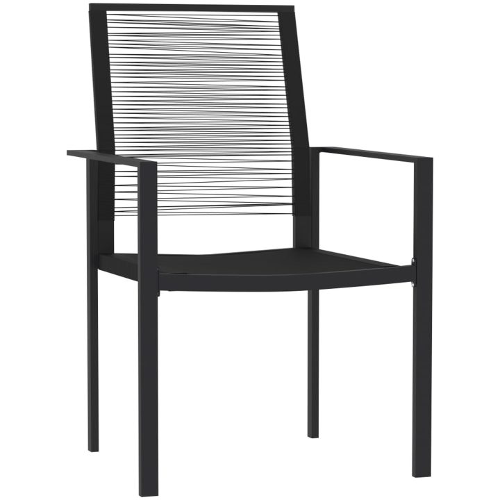 Matgrupp för trädgården 5 delar svart vidaXL 80 cm table length – bild 3