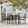 Matgrupp för trädgården 5 delar svart vidaXL 80 cm table length – miniatyr 1